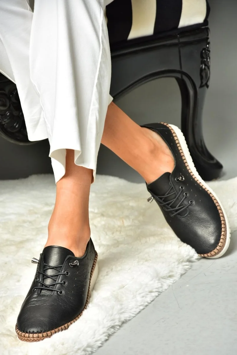 فوكس شوز P555508103 Black Leather Women's Shoes