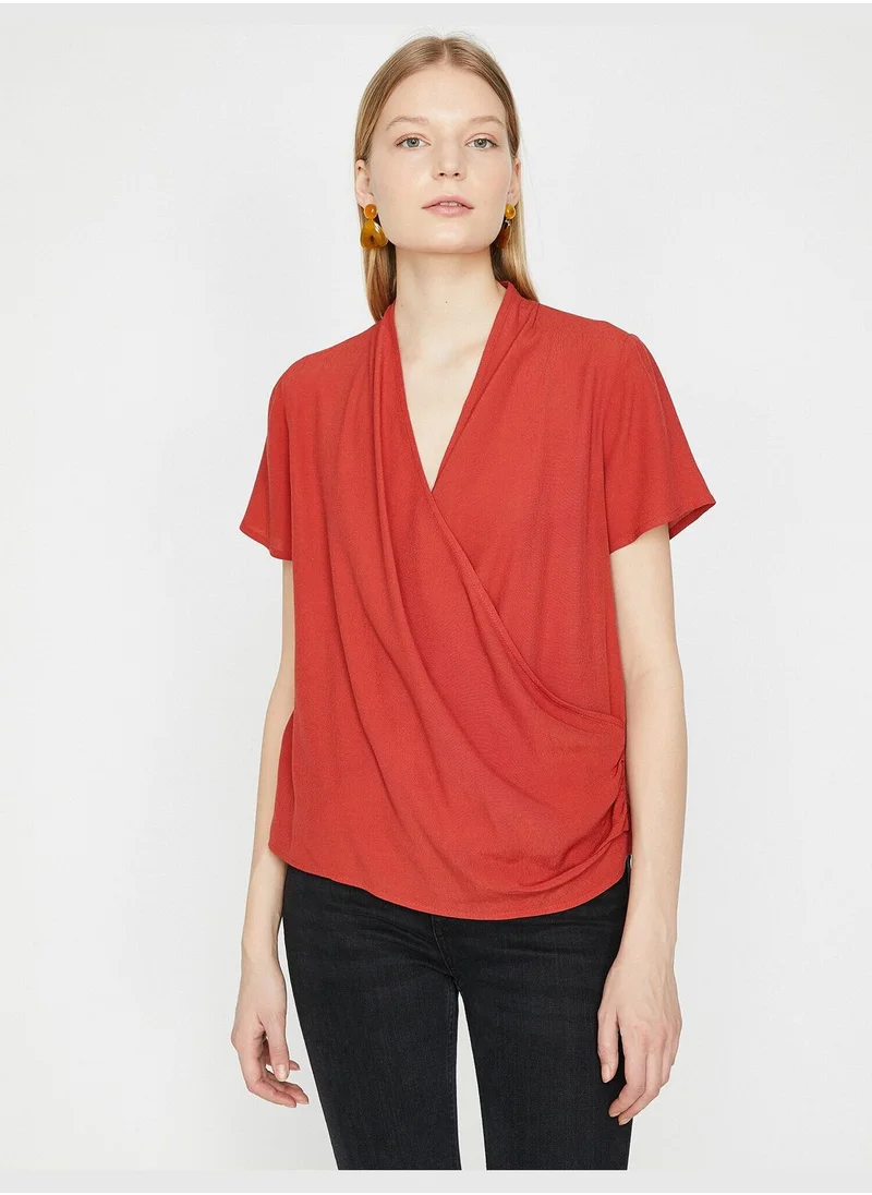 كوتون V Neck Blouse