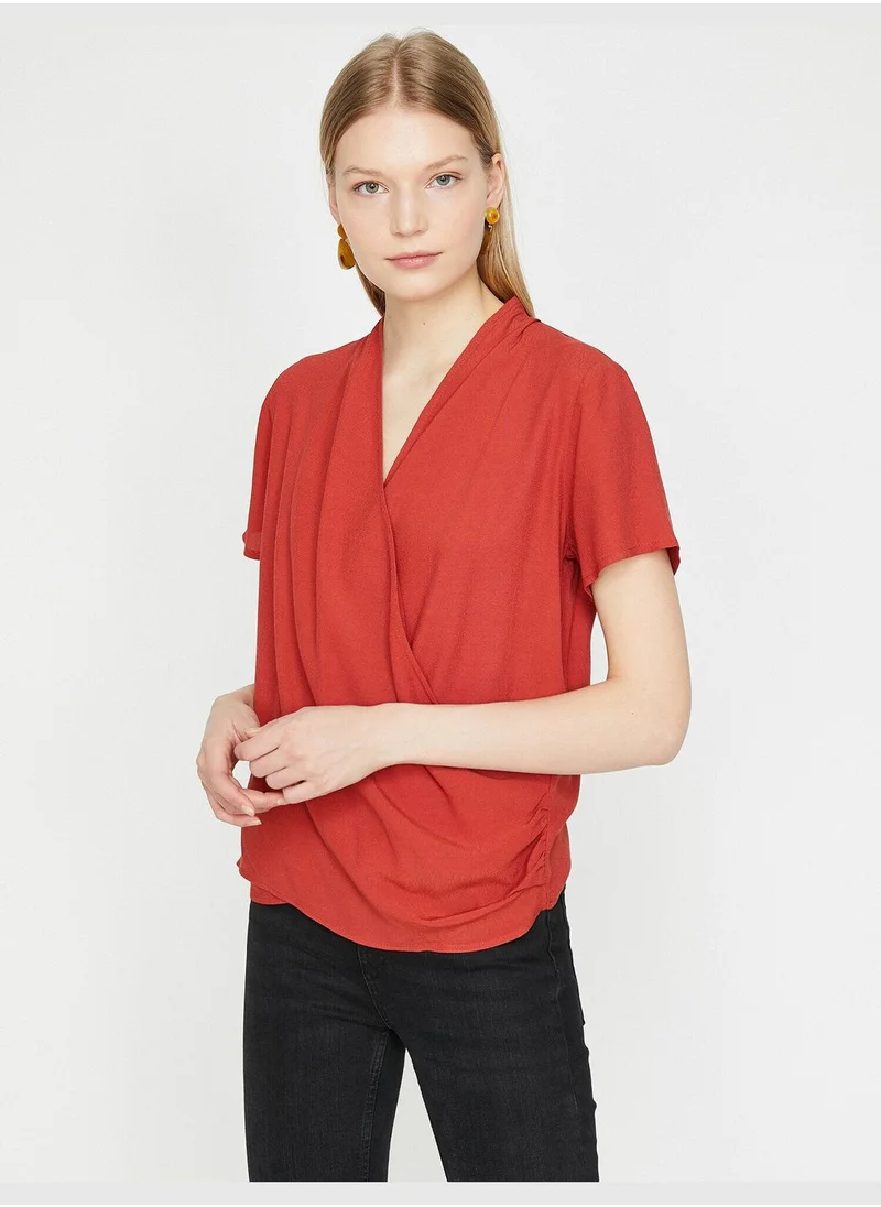 كوتون V Neck Blouse