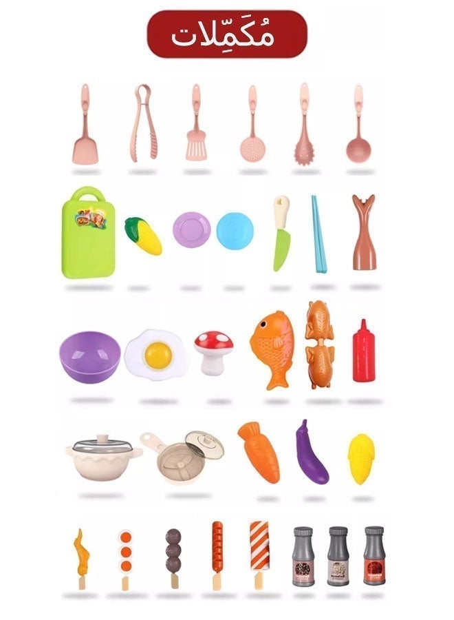 Kitchen Toy Set,Kids Kitchen Playset,36-Piece Realistic Accessories Kitchen Pretend Play Toy Set With Music, Sound Effects, Lights, Spray, Rotating Cooking Effects, Ultra Simulation Pretend Play Food Toys For 3+ Year Old Boys And Girls - Image 2