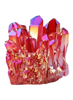 mookaitedecor Titanium Coated Natural Rock Crystal Cluster Geode Stone Specimen Red  - Image 1