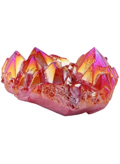 mookaitedecor Titanium Coated Natural Rock Crystal Cluster Geode Stone Specimen Red  - Image 2