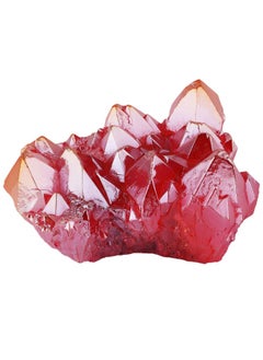 mookaitedecor Titanium Coated Natural Rock Crystal Cluster Geode Stone Specimen Red  - Image 3