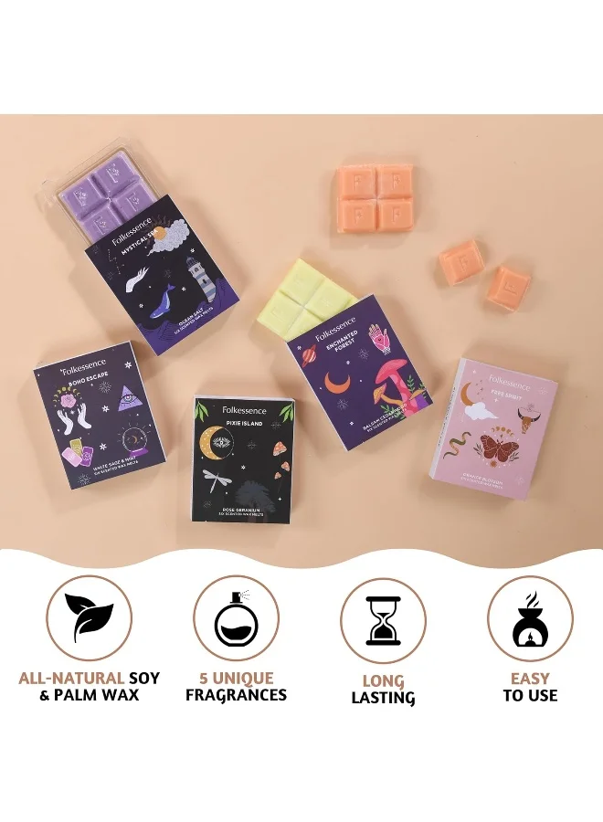 فولكالتشر Folkulture Wax Melts or Wax Cubes, Set of 5 Scented Wax Melts for Warmer