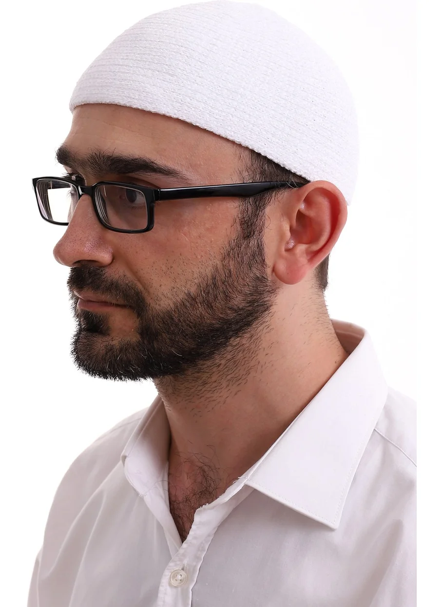 İhvan Online Winter Velvet Skullcap - White