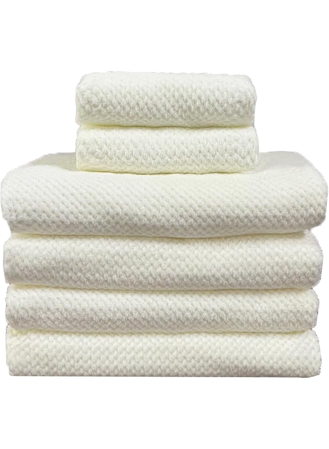 The Bros Premium Cotton Towels Set Ultra Soft Towels 4 Bath Towels 2 Hand Towels Soft Feel, Luxury Towel Set, Hotel Quality Super Soft,Quick Dry, Highly Absorbent Durable Towels (White, 6 Pcs Set) - Image 1