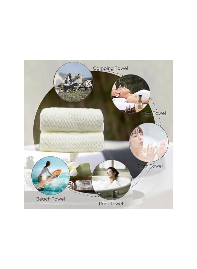 The Bros Premium Cotton Towels Set Ultra Soft Towels 4 Bath Towels 2 Hand Towels Soft Feel, Luxury Towel Set, Hotel Quality Super Soft,Quick Dry, Highly Absorbent Durable Towels (White, 6 Pcs Set) - Image 4