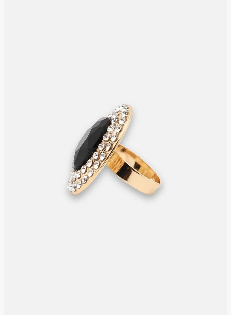 SOHI Gold Plated Party Designer Stone Ring For Women