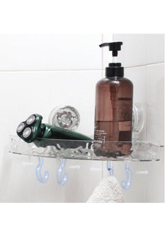 KASTWAVE Shower Caddy Suction Cup Storage Rack Clear Acrylic Shower Shelves Glacier Water Ripples Corner Shelf For Bathroom Shower Accessories,transparent  - Image 3