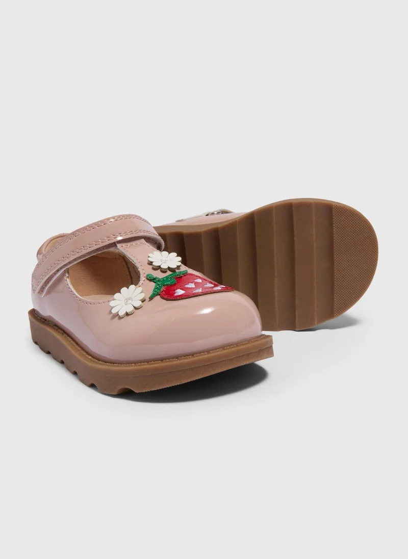 Matalan Girls Pink Strawberry T Bar Shoes
