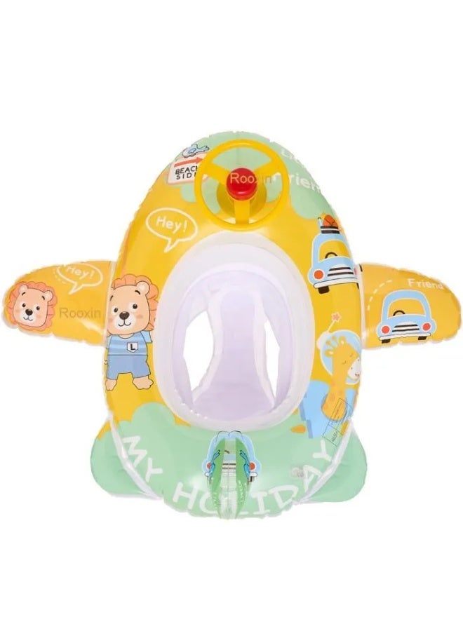 Sainteve Cute Child Kids Inflatable Pool Float PVC Summer Swim Float Air Bed Lake Boat Swimming Floats with 2 Handles Surfing Raft Bodyboard Floating Mattress Seat Swim Ring for Girls Boys 1-5 Years - Image 3