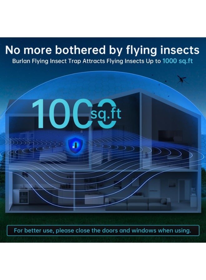 general Flying Insect Trap Plug in Mosquito Bug Indoor  Catcher with 9W Night UV Light, 10 Sticky Glue Board Refills for Home Office - Image 4