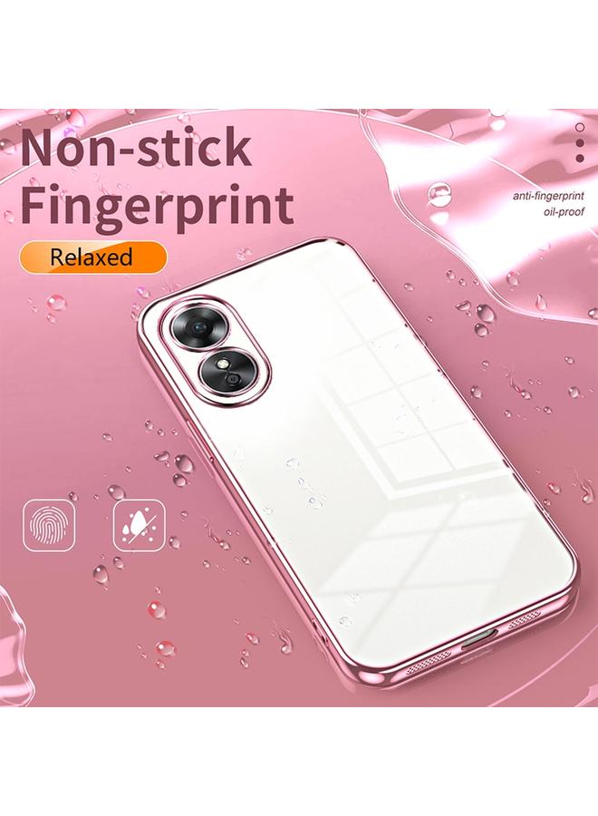 اس-توب جراب لهاتف OPPO A17 / A17K، جراب هاتف شفاف مطلي بفتحة دقيقة - Image 4