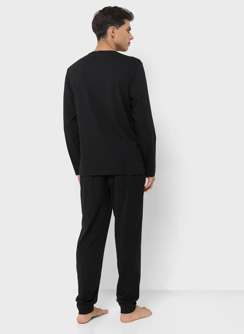 امبوريو ارماني Casual Crew Neck T-Shirt And Payjma Set