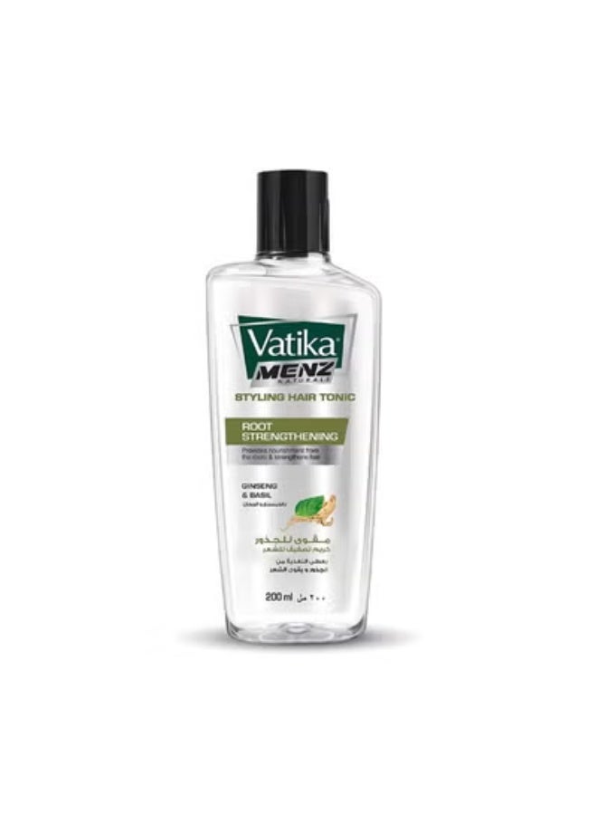 VATIKA 2PCS Vatika Menz Root Strengthening Styling Hair Tonic With Ginseng And Basil 200Ml - Image 2