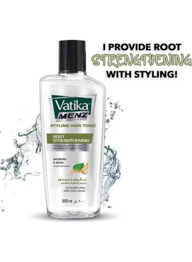 VATIKA 2PCS Vatika Menz Root Strengthening Styling Hair Tonic With Ginseng And Basil 200Ml - Image 3