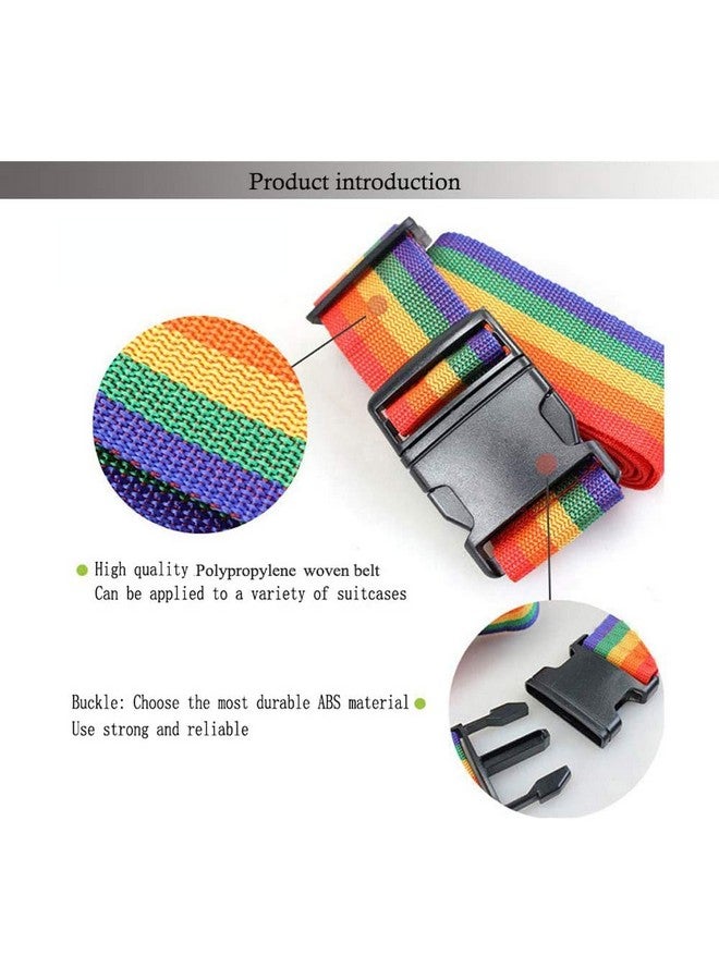 Inditradition (Pack Of 2) Adjustable Nylon Luggage Straps Belt, Suitcase Belt Tsa Approved (2 Meter, Rainbow Colour) - Image 5