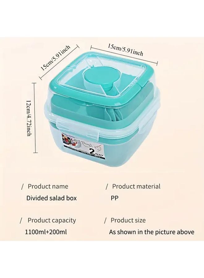 Pink Double Layer Salad Box With Fork Lid Yogurt Cup Portable Lunch Container - Image 4