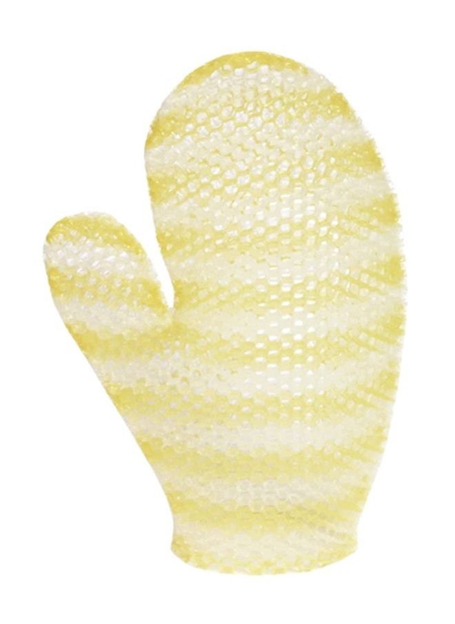 Supracor - Stimulite Bath Mitt - Exfoliating Glove, Honeycomb Face and Body Scrubber, Spa and Shower Loofah, Firm Texture, Yellow & White - Image 1