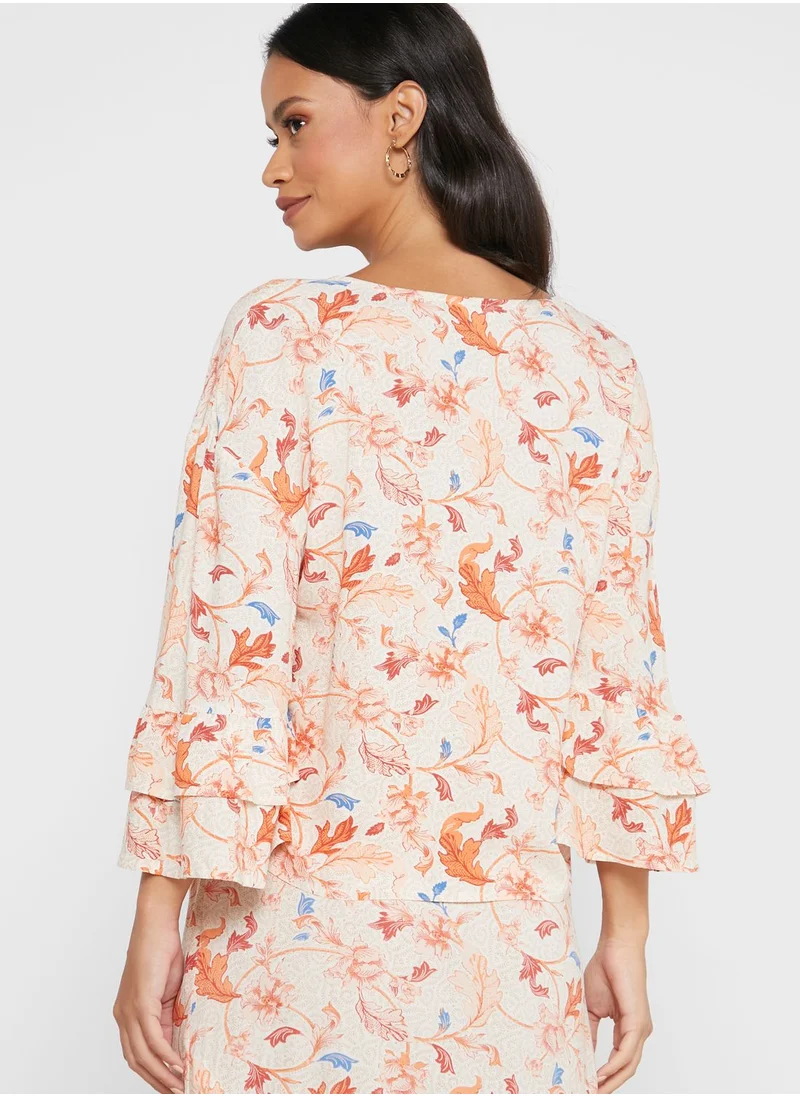 Object V-Neck Printed Top