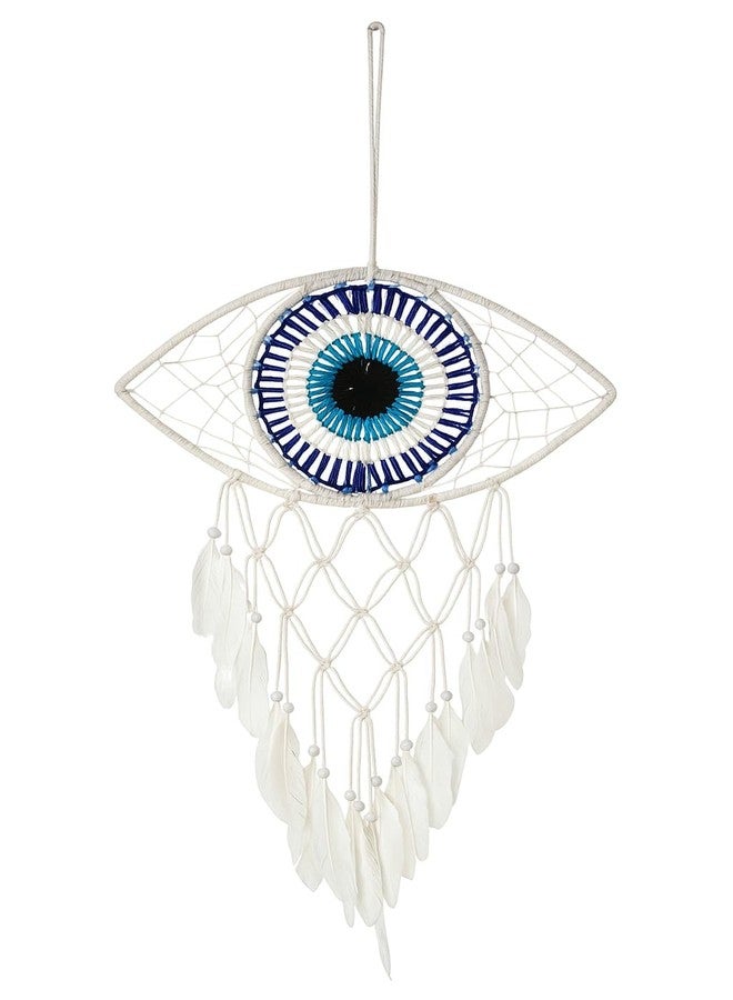 ThincAmaxe Handmade Evil Eye Dream Catcher Wall Hanging – Macrame Boho Home Decor with Feathers | Protection & Positive Energy Wall Art for Bedroom, Living Room, Office | - Image 5