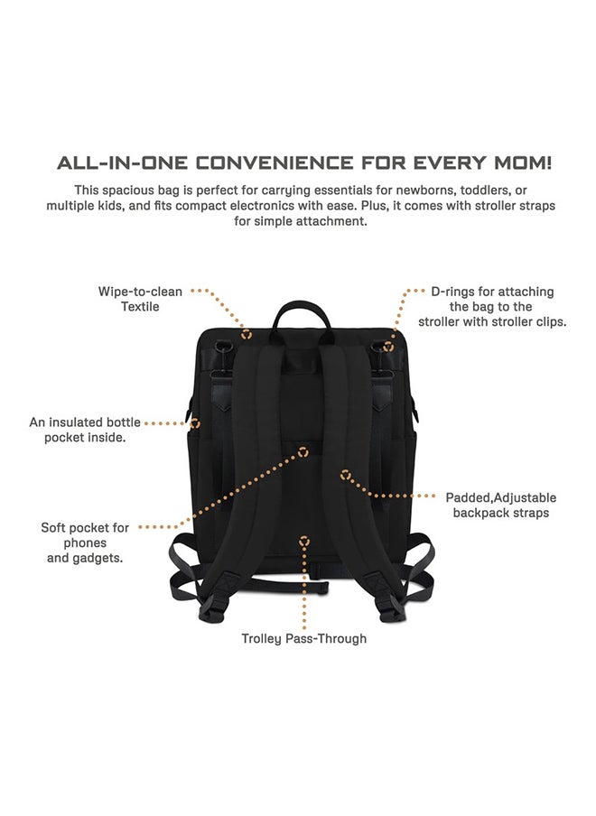 neobreez RILO Multi-function Waterproof Baby Toddler Diaper Bag|Nappy Changing Travel Backpack For Mom/Dad|Large Capacity|Wet Dry Bag, Organizer Pouches|Trolley Sleeve|Insulated Pockets|No Formaldehyde  - Image 3