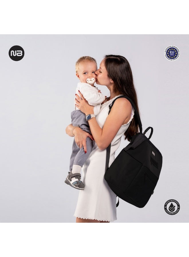 RILO Multifunction Waterproof Diaper Bag for Baby&Toddler|7-Pcs Set W/Changing Mat, Wet Bag, Pouches|Large-Capacity Travel Backpack for Mom&Dad with Trolley Sleeve|Diaper Tote Bag