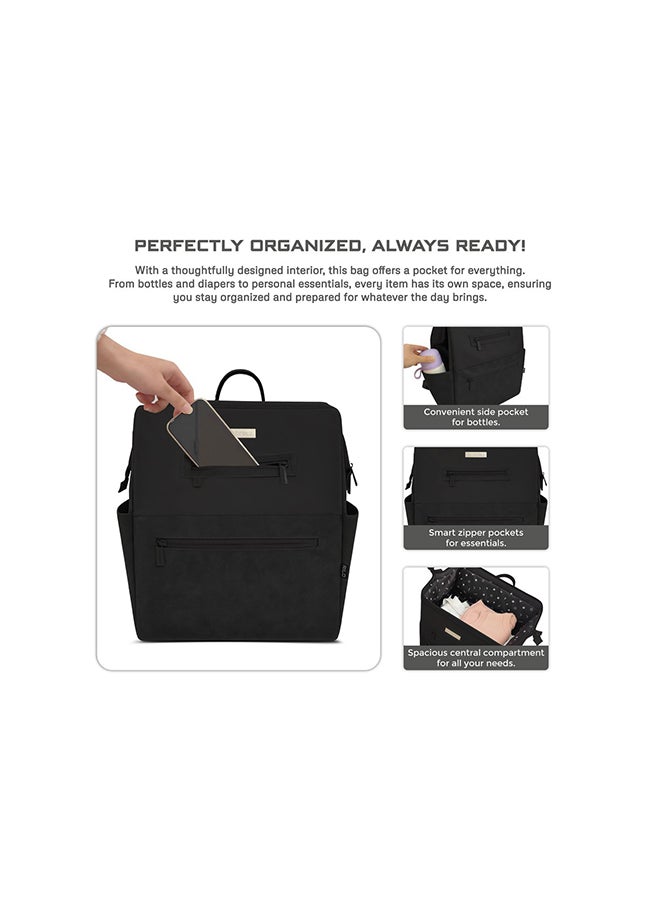 neobreez RILO Multifunction Waterproof Diaper Bag for Baby&Toddler|7-Pcs Set W/Changing Mat, Wet Bag, Pouches|Large-Capacity Travel Backpack for Mom&Dad with Trolley Sleeve|Diaper Tote Bag - Image 4