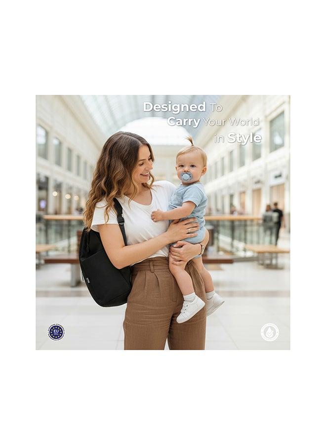 neobreez RILO Multifunction Waterproof Diaper Bag for Baby&Toddler|7-Pcs Set W/Changing Mat, Wet Bag, Pouches|Large-Capacity Travel Backpack for Mom&Dad with Trolley Sleeve|Diaper Tote Bag - Image 3