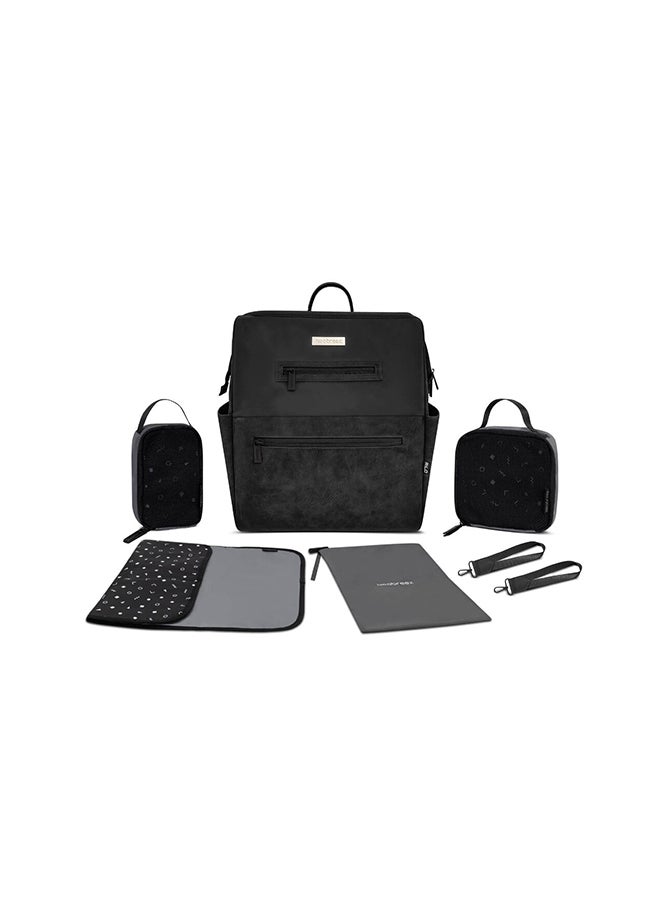 neobreez RILO Multifunction Waterproof Diaper Bag for Baby&Toddler|7-Pcs Set W/Changing Mat, Wet Bag, Pouches|Large-Capacity Travel Backpack for Mom&Dad with Trolley Sleeve|Diaper Tote Bag - Image 1