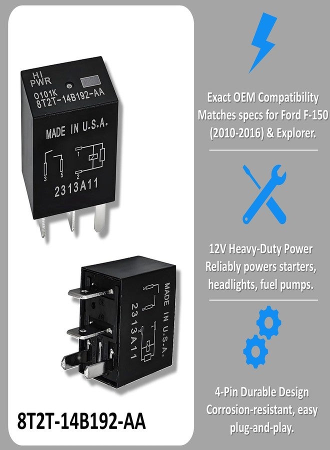 Konlkan 2-Pack Relay 8T2T-14B192-AA | 12VDC 4-Pin Automotive Relay Replacement Compatible with Select Ford Models - Image 5