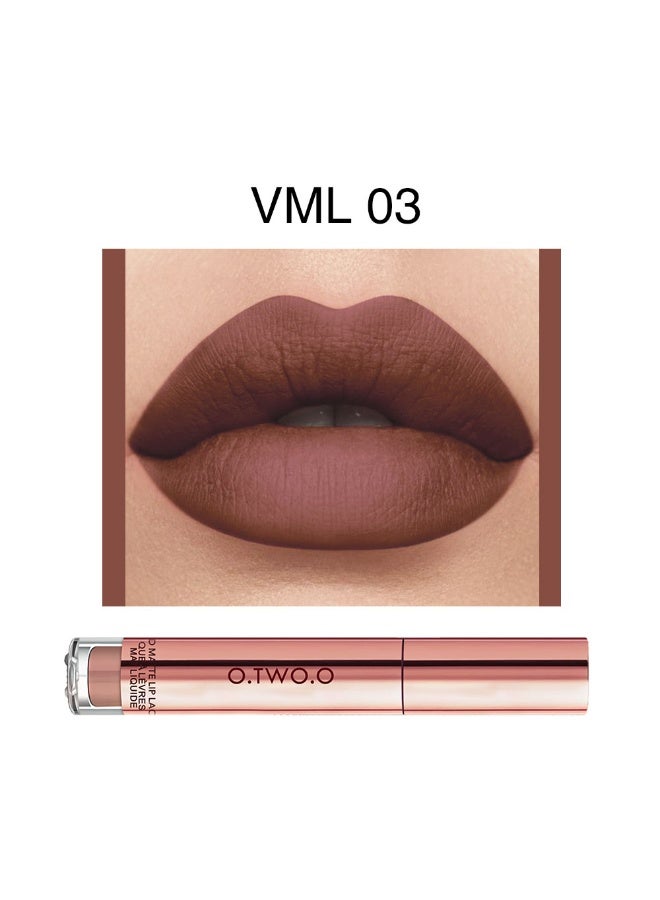 OTWOO O.TWO.O Waterproof Rose Gold Matte Lip Gloss – Easy Coloring Lipstick (VML 02) - Image 4