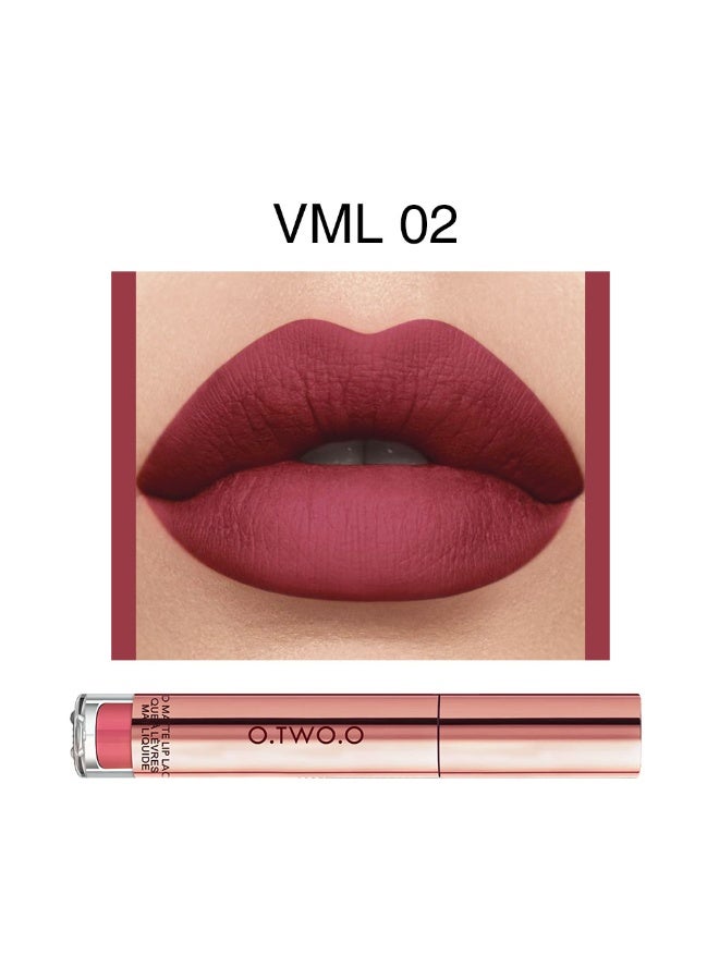 OTWOO O.TWO.O Waterproof Rose Gold Matte Lip Gloss – Easy Coloring Lipstick (VML 02) - Image 3