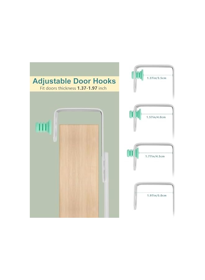 PROMASS promass Over The Door Hooks - 2 Pack Adjustable Hangers Hooks, Heavy Duty Hangers with Scratch-Preventing Sponge – Ideal Organizer for Clothes, Towels, Hats and Bags in Living Room, Bathroom, Bedroom  - Image 3