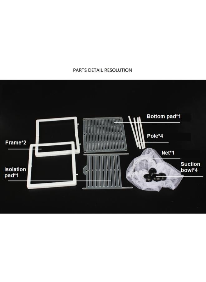 صندوق مربي حوض السمك-صندوق تربية الأسماك شبكة نايلون السمك المقلي صندوق مربي التفريخ العائمة شبكة فصل العزل - Image 3