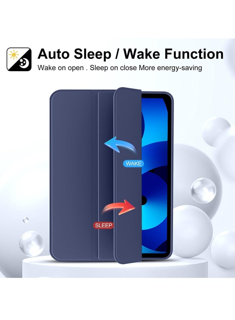 for iPad Air 13 inch (2024 6th M2 / 2025 7th M3 / 2026 8th M4) / ipad Pro 12.9 inch (22/21/20/18) Case Cover, Auto Wake/Sleep, Comfortable Skin Touch, Slim Trifold Stand Protective Cover with Soft TPU Back,Deep Blue - Image 2