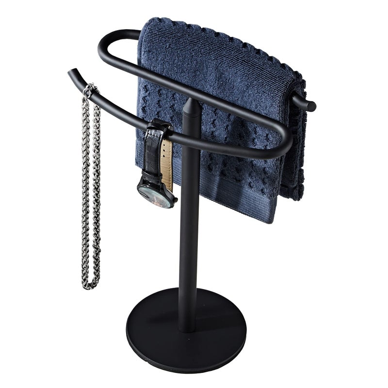 BTHRMHW Matte Black Hand Towel Holder Stand FreeStanding Towel Rack SUS304 Stainless Steel Towel Bar Rack Stand Tower Bar for Bathroom Kitchen Vanity Countertop 