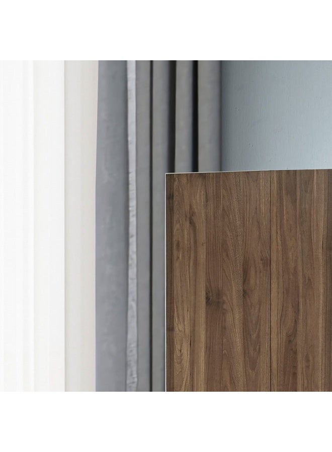 DANUBE HOME خزانة ملابس متأرجحة فاخرة بـ 5 أبواب مع مرآة - تشطيب الجوز الفاتح - خزانة تخزين واسعة لغرفة النوم مع قضيب تعليق ورفوف - خزانة عصرية لغرفة النوم، غرفة المعيشة، الممر - خزانة خشبية أنيقة لتنظيم المنزل - Image 2