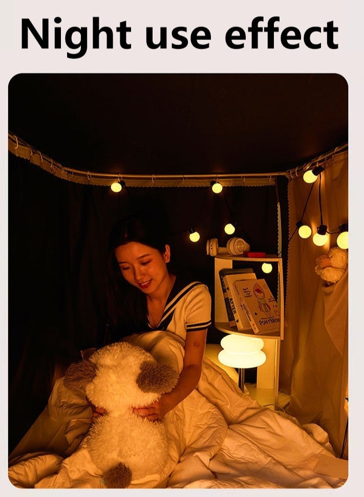 Bluejw Bed Canopy Tents Curtain Blackout Single Bed Tent Student Shading Cloth Canopy Dormitory Mosquito Net Sleep Privacy Protection with Frame for Children Bedroom With Black Cell Pattern - Image 3