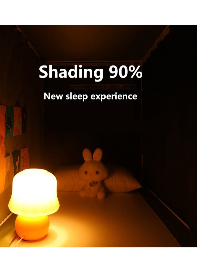 Bluejw Bed Canopy Tents Curtain Blackout Single Bed Tent Student Shading Cloth Canopy Dormitory Mosquito Net Sleep Privacy Protection with Frame for Children Bedroom With Black Cell Pattern - Image 2