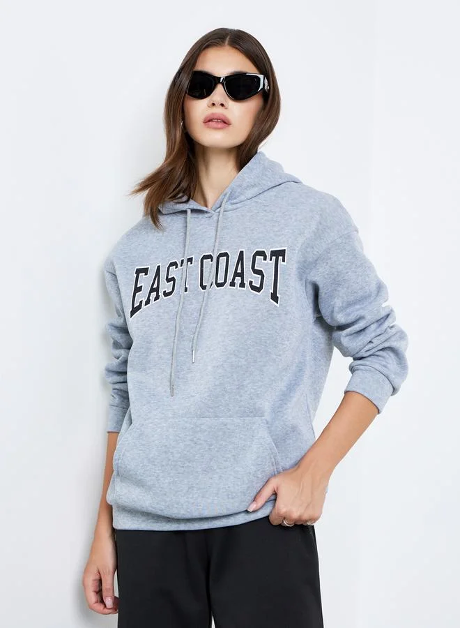 Take Two Take Two Women Grey Slogan Print Oversized Sweatshirt