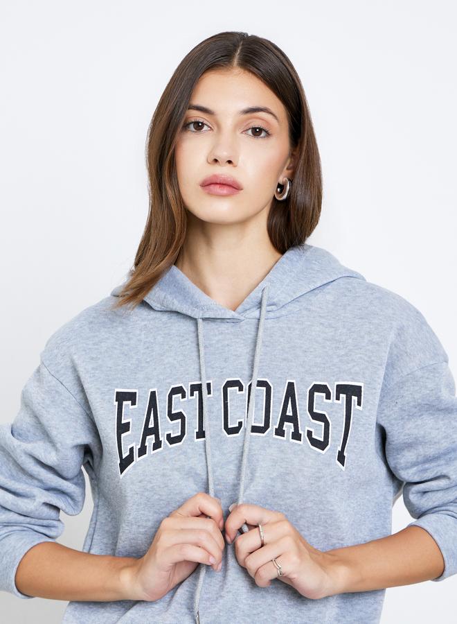 Take Two Women Grey Slogan Print Oversized Sweatshirt - Image 3