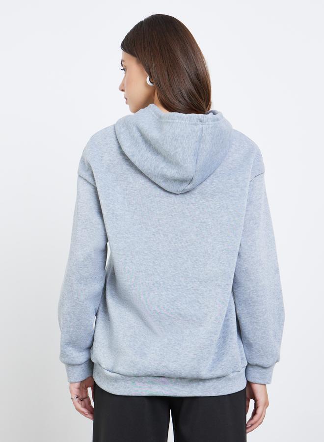 Take Two Women Grey Slogan Print Oversized Sweatshirt - Image 5