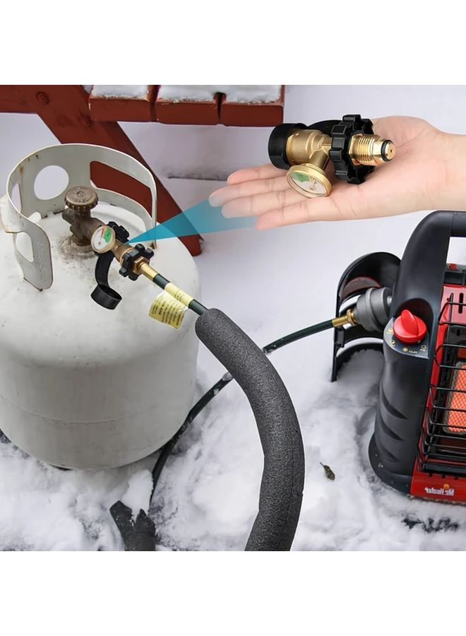 محول أسطوانة البروبان الأصفر مع مقياس QCC1 نوع 1 للتعبئة لأجهزة الغاز - Image 5