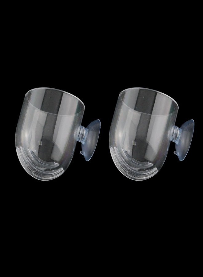 JCBIZ 2PCS Aquarium Plant Scenery Cup Extra Large Bloodworm Feeder 19g Securely Suspended in Tank Crystal Glass Flowerpot with Suction Cup for Garden or Indoor Decor - Image 2