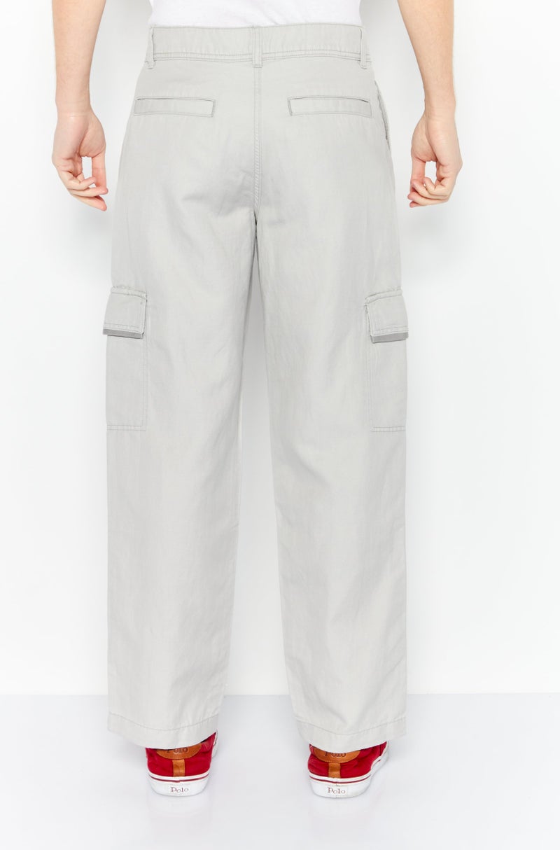 ESPRIT Men Regular Fit Cargo Pant, Light Grey - Image 4