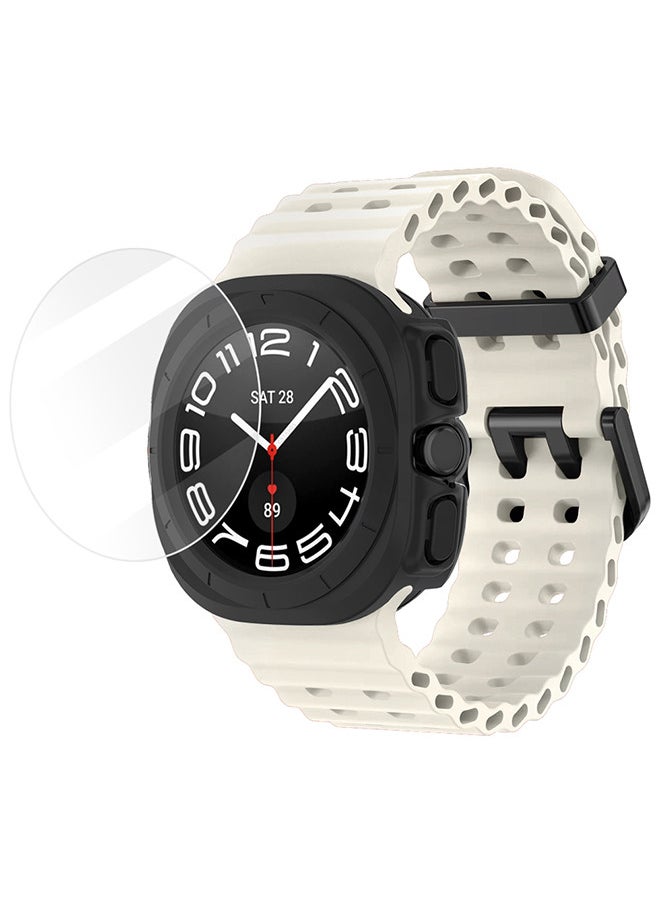 CATANES (for Samsung Galaxy Watch 7 Ultra) 3 Packs Silicone Band, Case and Screen Protector, Soft Ocean Silicone Sport Strap Replacement Accessory  - Image 2