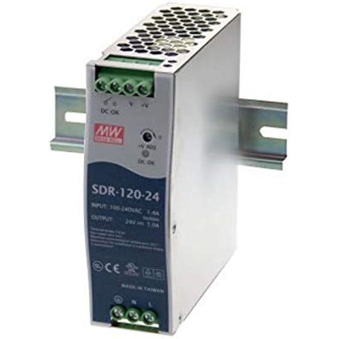 MEANWELL SDR-120-24 DIN-RAIL POWER SUPPLY WITH PFC FUNCTION, 24VDC, 5A, 120W