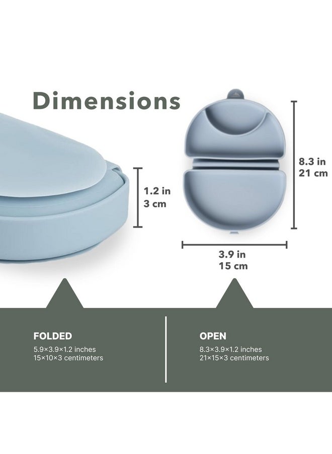 Miniware Silifold - Silicone Baby Plate - Foldable Toddler Travel Essential To Promote Self-Feeding - Food Grade Silicone Toddler Plates & Baby Plates With Suction - Bpa Free Baby Essentials -Chickory  - Image 4