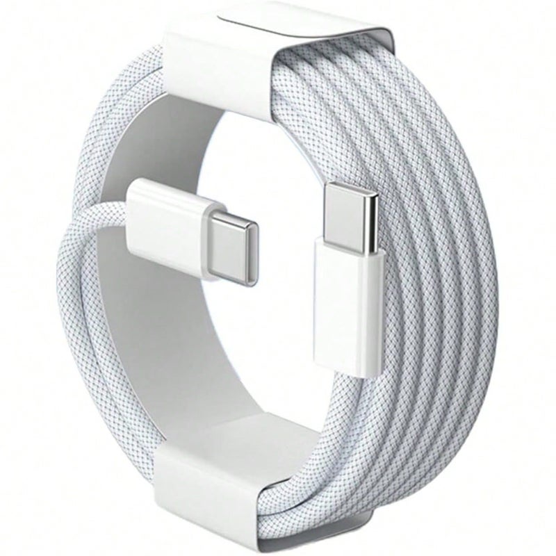 USB C Fast Charger Cable 3.3ft Nylon Braided Cord 60W USB C to Type C Data Sync Charging Cord for Phone Tablet Car Travel Home Use Light Grey 39 37inch - Image 1